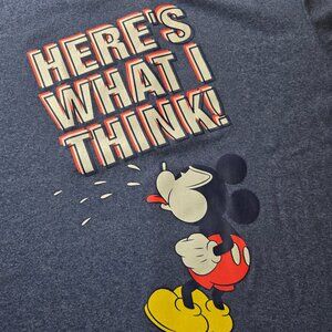Disney Mickey Mouse Navy "Here's What I Think" Tee
